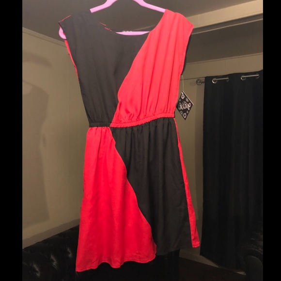Color block red and black dress - Picture 1 of 2